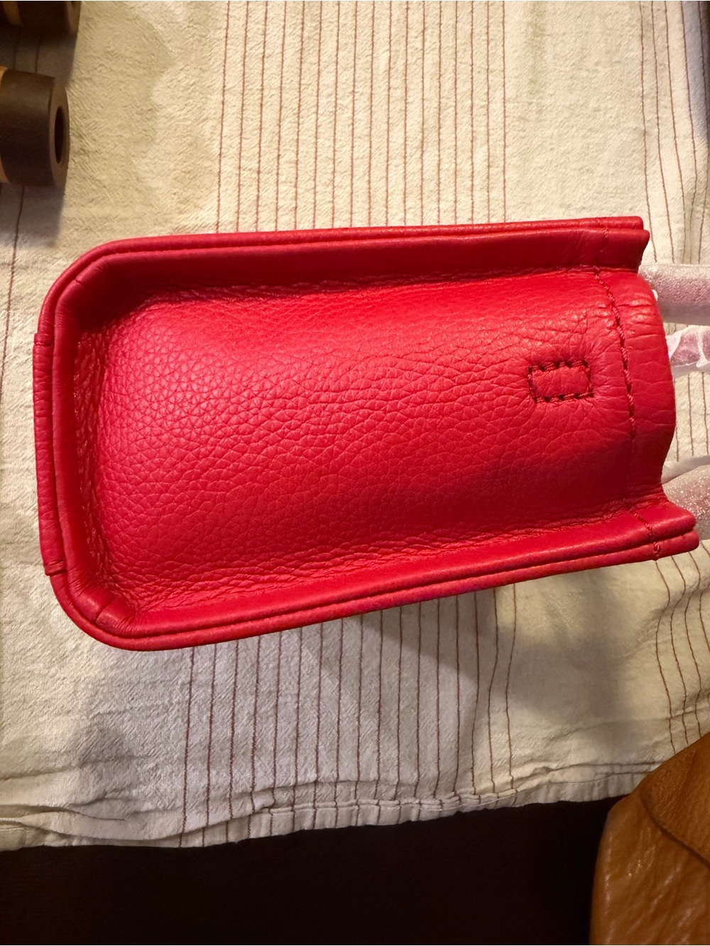 Marc Jacobs Red Pebbled Leather Mini Tote - Picture 3 of 7
